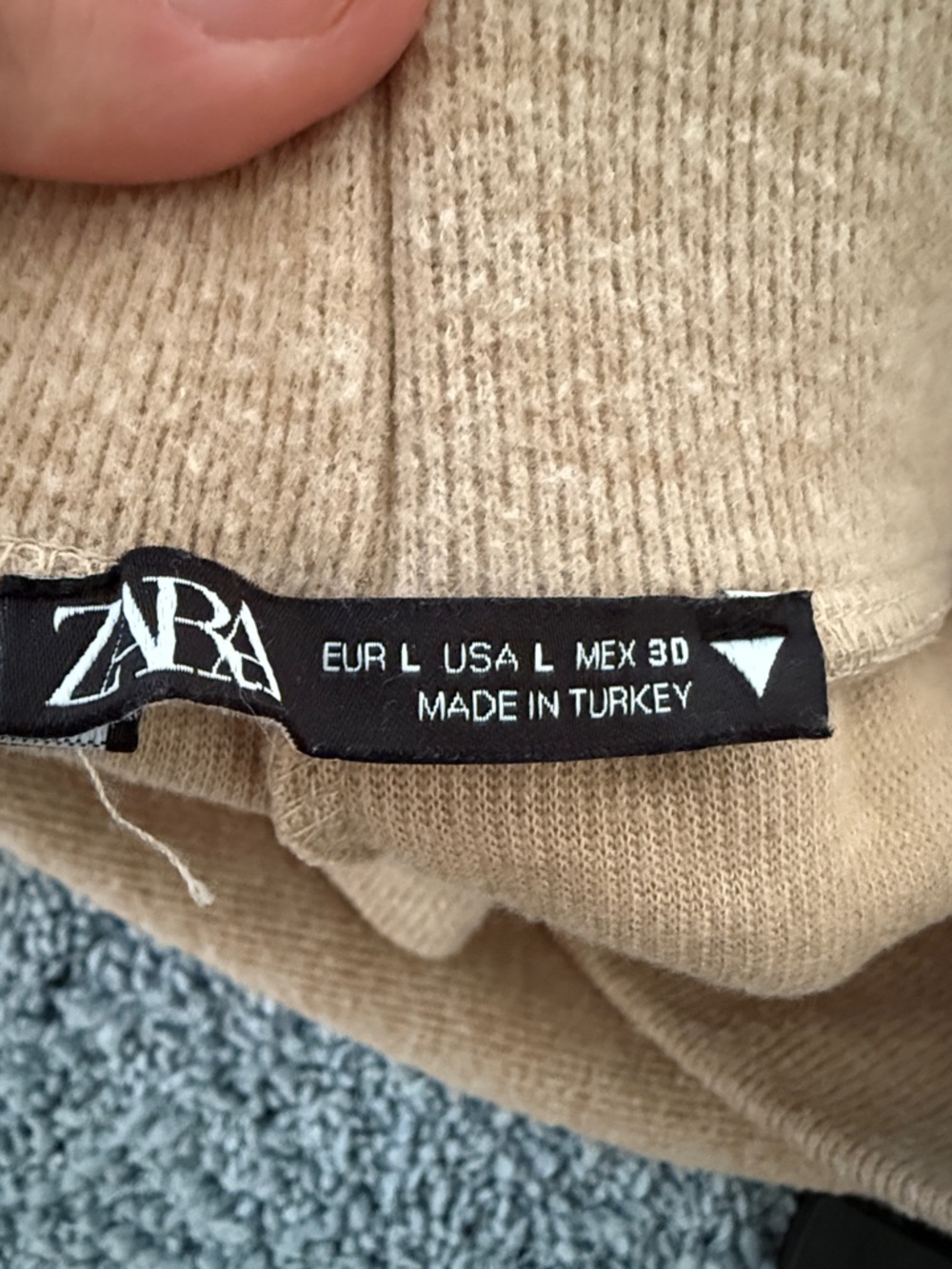 ZARA Light Camel Knit Sweater wide leg pant